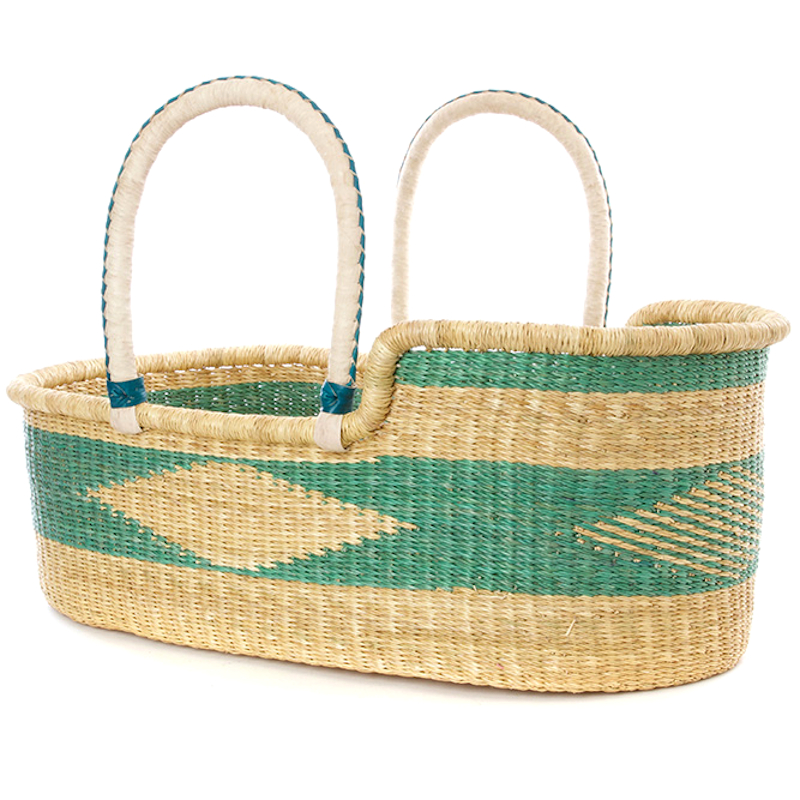 Addy & Sage Turquoise Akili Ghanaian Moses Basket Safe Room Sharing Baby Eco Trends
